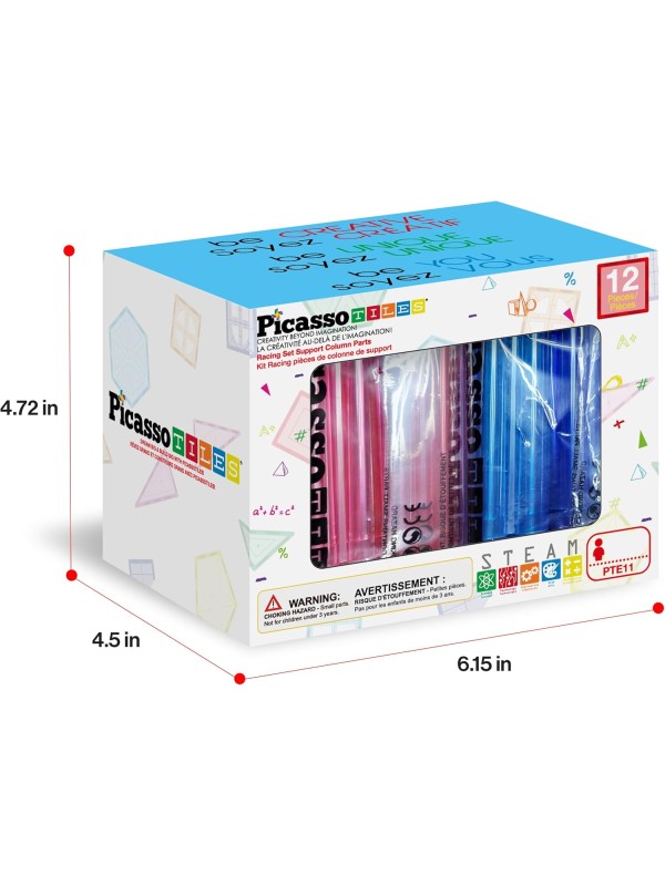 PicassoTiles 128 Piece Race Car Track Building Blo...