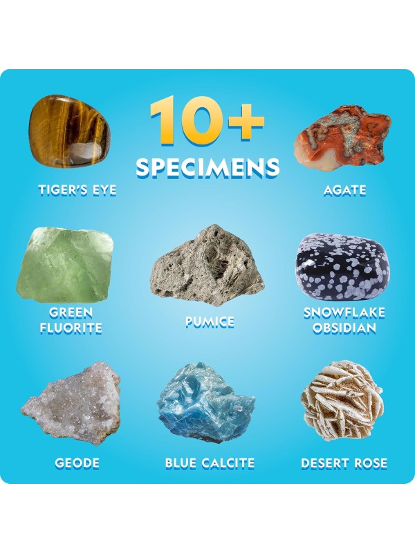 NATIONAL GEOGRAPHIC Earth Science Kit – 100+ Science Experiments & Activities for Kids, Crystal Growing, Volcano Science Kit, Rock Collection, STEM Project Toy for Boys & Girls (Amazon Exclusive)