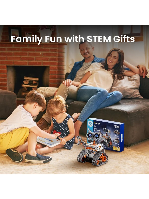 Sillbird Robot Building Kit with Remote Control STEM Gifts for Boys Ages 8-12, Technic Coding Robotic Toys for Kids Birthday, Build 5in1 Models with 488 Pieces - Blue