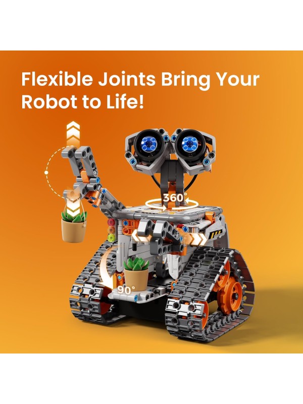 Sillbird Robot Building Kit with Remote Control STEM Gifts for Boys Ages 8-12, Technic Coding Robotic Toys for Kids Birthday, Build 5in1 Models with 488 Pieces - Blue