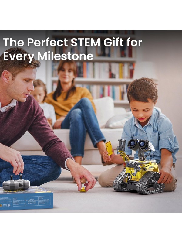 Sillbird Robot Building Kit with Remote Control STEM Gifts for Boys Ages 8-12, Technic Coding Robotic Toys for Kids Birthday, Build 5in1 Models with 488 Pieces - Blue