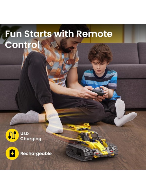 Sillbird Robot Building Kit with Remote Control STEM Gifts for Boys Ages 8-12, Technic Coding Robotic Toys for Kids Birthday, Build 5in1 Models with 488 Pieces - Blue