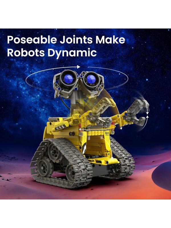 Sillbird Robot Building Kit with Remote Control STEM Gifts for Boys Ages 8-12, Technic Coding Robotic Toys for Kids Birthday, Build 5in1 Models with 488 Pieces - Blue