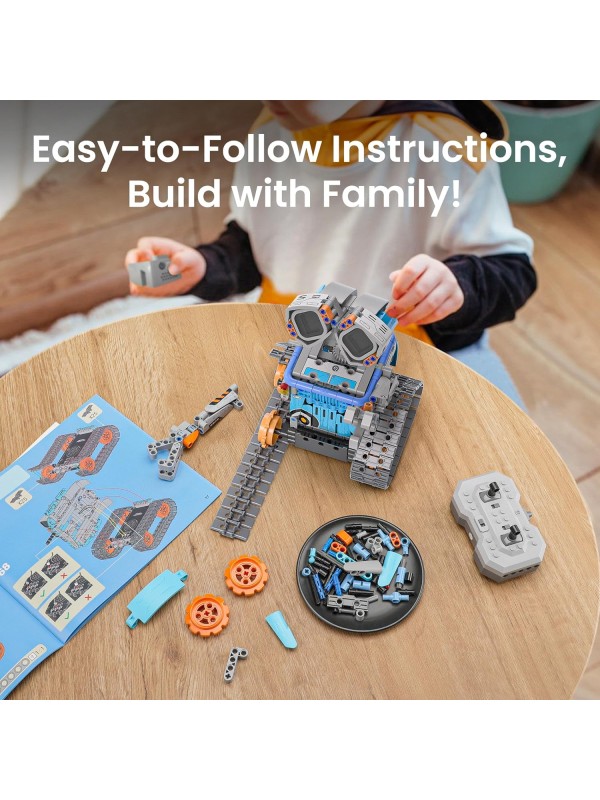Sillbird Robot Building Kit with Remote Control for Boys Ages 8-14, STEM Coding Robotics Technic Toy Birthday Creative Gifts for Kids, Buildable 5in1 Models with 435 Pieces