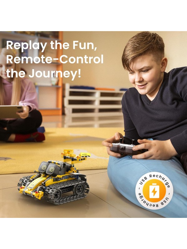 Sillbird Robot Building Kit with Remote Control for Boys Ages 8-14, STEM Coding Robotics Technic Toy Birthday Creative Gifts for Kids, Buildable 5in1 Models with 435 Pieces