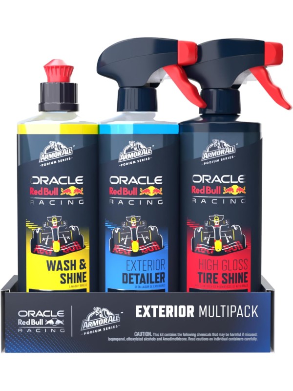 Armor All Podium Series 3-Piece Protect & Shine Car Detailing Kit Developed with Oracle Red Bull Racing, Includes Hybrid Ceramic Exterior Detailer, Tire Shine, and Interior Protectant, 16 fl oz Each