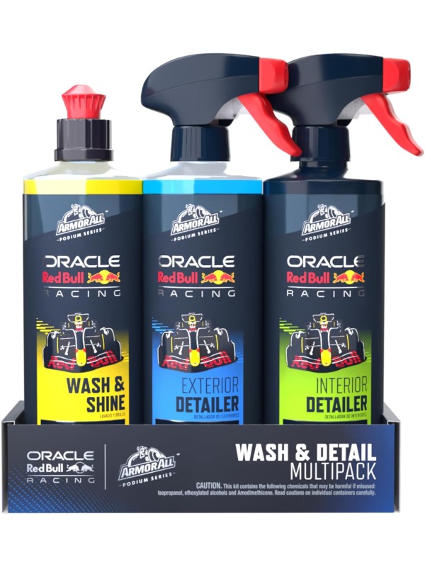 Armor All Podium Series 3-Piece Protect & Shine Car Detailing Kit Developed with Oracle Red Bull Racing, Includes Hybrid Ceramic Exterior Detailer, Tire Shine, and Interior Protectant, 16 fl oz Each