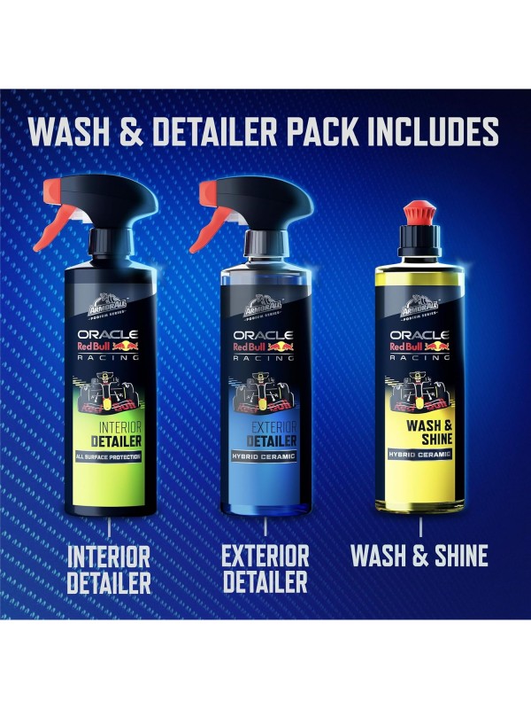 Armor All Podium Series 3-Piece Protect & Shine Car Detailing Kit Developed with Oracle Red Bull Racing, Includes Hybrid Ceramic Exterior Detailer, Tire Shine, and Interior Protectant, 16 fl oz Each
