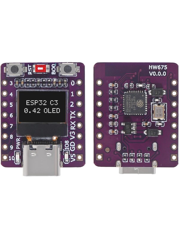 3PCS ESP32-C3 OLED Development Board with 0.42 Inch OLED Module Ceramic Antenna WiFi Bluetooth ESP32 Supermini Development Board