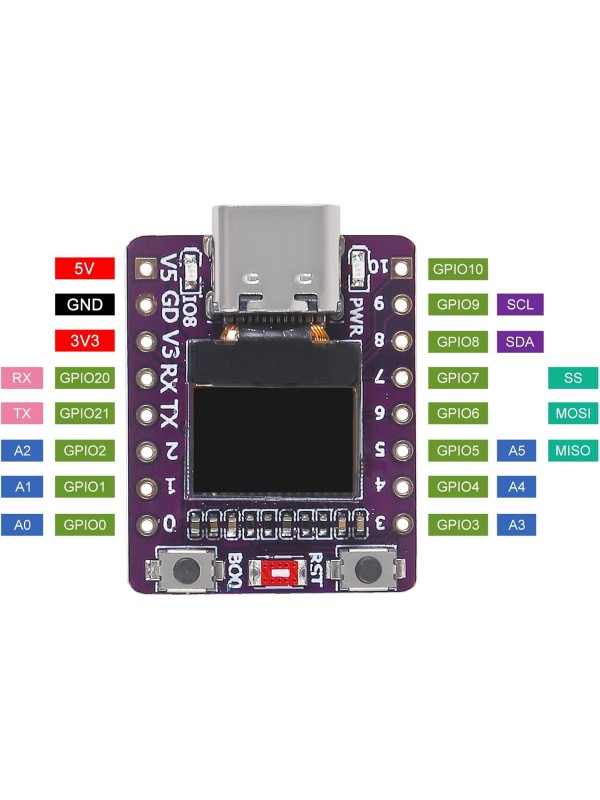 3PCS ESP32-C3 OLED Development Board with 0.42 Inch OLED Module Ceramic Antenna WiFi Bluetooth ESP32 Supermini Development Board