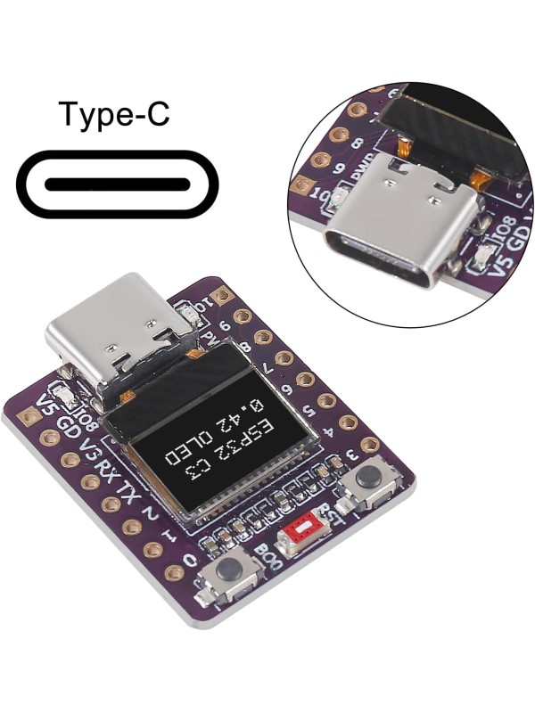 3PCS ESP32-C3 OLED Development Board with 0.42 Inch OLED Module Ceramic Antenna WiFi Bluetooth ESP32 Supermini Development Board