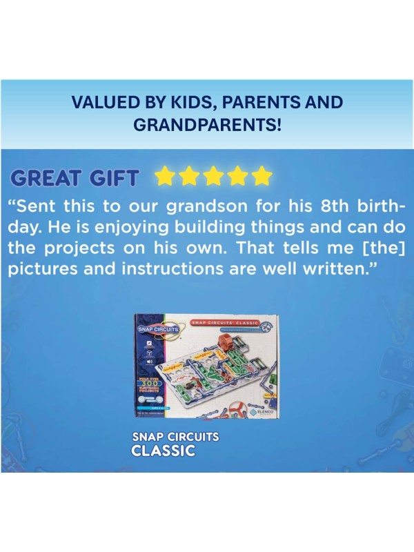 Snap Circuits Classic SC-300 Electronics Exploration Kit | Over 300 Projects | Full Color Manual Parts | STEM Educational Toy for Kids 8+ 2.3 x 13.6 x 19.3 inches