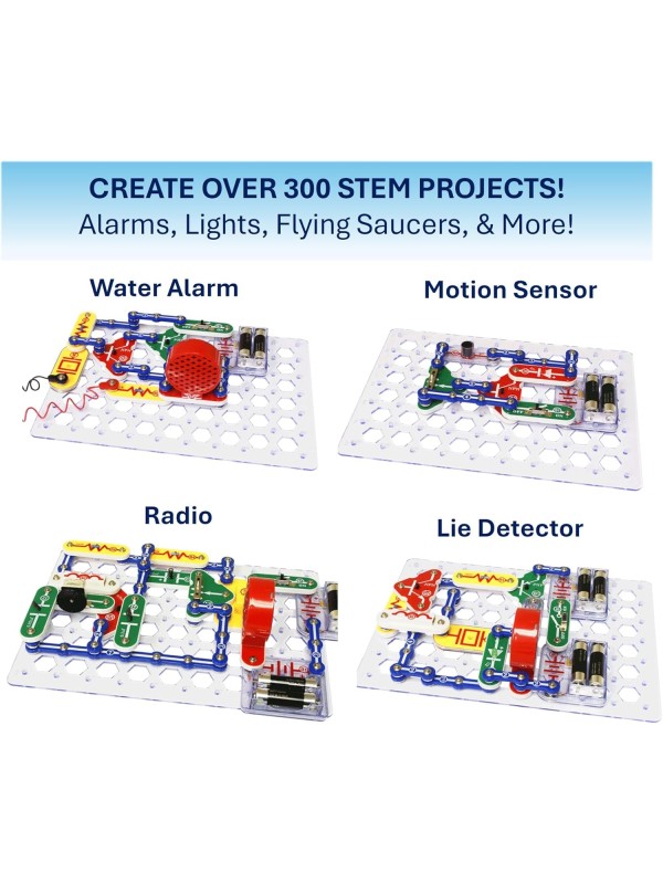 Snap Circuits Classic SC-300 Electronics Exploration Kit | Over 300 Projects | Full Color Manual Parts | STEM Educational Toy for Kids 8+ 2.3 x 13.6 x 19.3 inches
