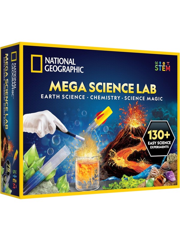 National Geographic Mega Science Lab - Science Kit for Kids with 130+ Easy Experiments, Featuring Earth Science, Chemistry Set, and Magic STEM Projects for Boys and Girls (Amazon Exclusive)