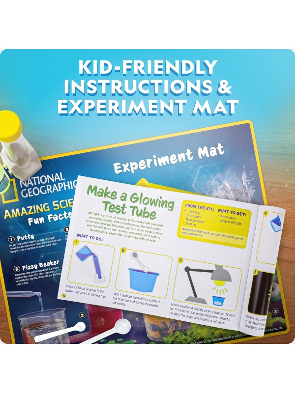 National Geographic Mega Science Lab - Science Kit for Kids with 130+ Easy Experiments, Featuring Earth Science, Chemistry Set, and Magic STEM Projects for Boys and Girls (Amazon Exclusive)