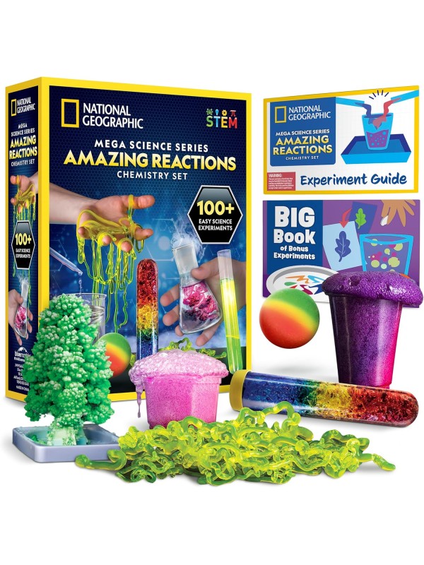 National Geographic Mega Science Lab - Science Kit for Kids with 130+ Easy Experiments, Featuring Earth Science, Chemistry Set, and Magic STEM Projects for Boys and Girls (Amazon Exclusive)
