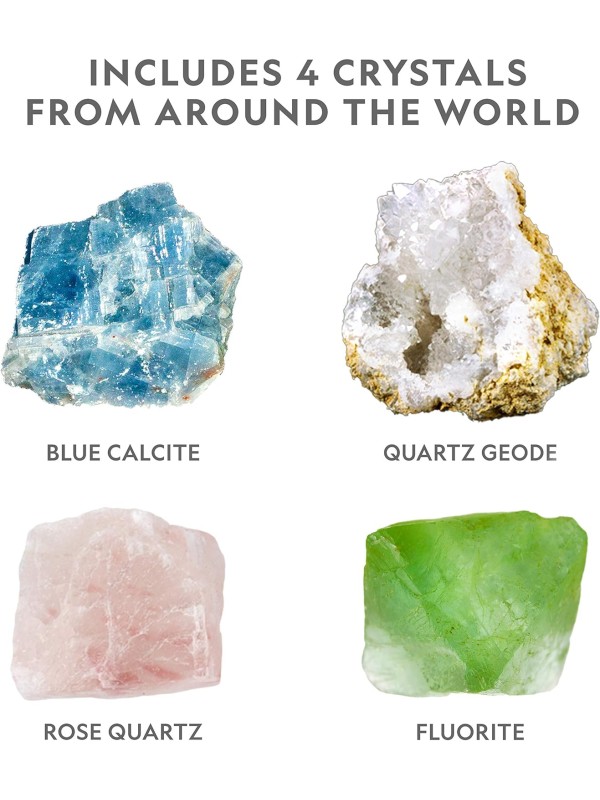 National Geographic Mega Crystal Growing Kit - Grow 6 Crystals with Light-Up Stand, Science Gifts for Kids 8-12