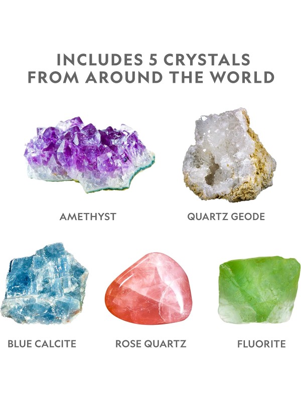 National Geographic Mega Crystal Growing Kit - Grow 6 Crystals with Light-Up Stand, Science Gifts for Kids 8-12