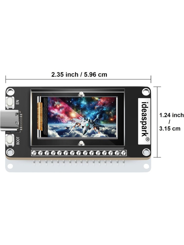 ideaspark® ESP32 Development Board Integrated 1.14 inch ST7789 135x240 TFT LCD Display,WiFi+BL Wireless Module,CH340 Driver USB Type-C for Arduino Micropython (ESP32 1.14 inch LCD(Solder PIN))