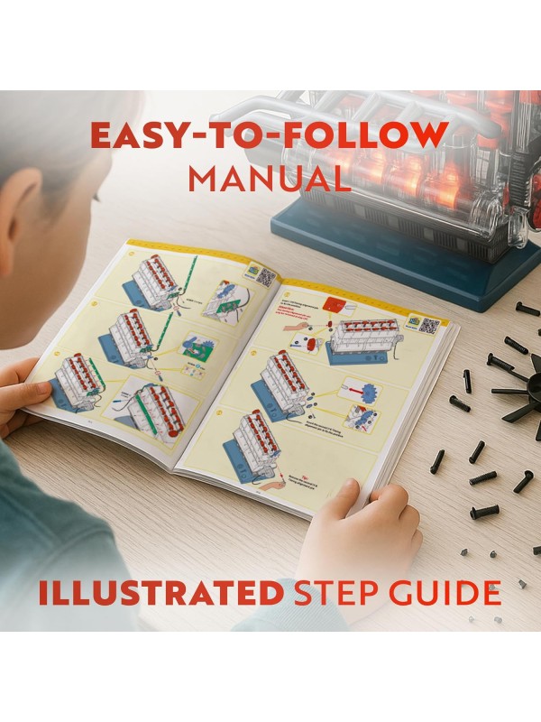 Playz V8 Combustion Engine Model Kit That Runs - B...