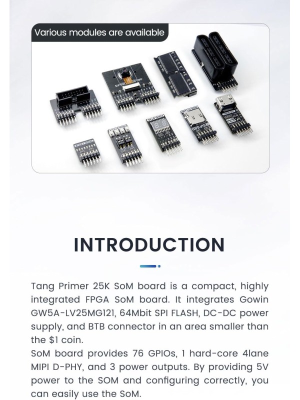 Sipeed Tang Primer 25K GW5A FPGA Development Board, 64Mbits Linux RISCV Single Board Computer, with MIPI 2.5Gbps Ethernet PMOD Port for FPGA Education, Support SDRAM HDMI Camera Module (PMOD Bundle)
