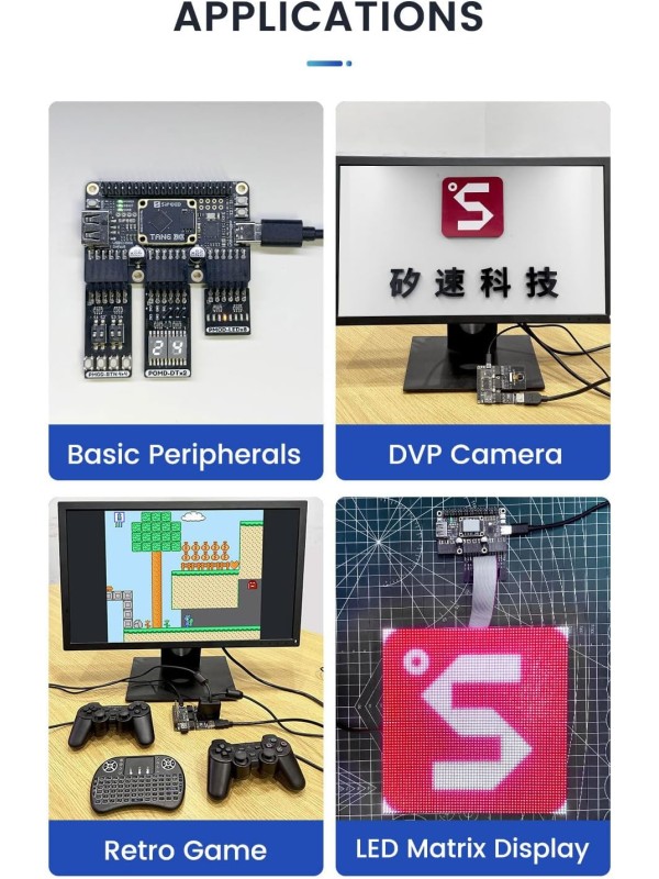 Sipeed Tang Primer 25K GW5A FPGA Development Board, 64Mbits Linux RISCV Single Board Computer, with MIPI 2.5Gbps Ethernet PMOD Port for FPGA Education, Support SDRAM HDMI Camera Module (PMOD Bundle)