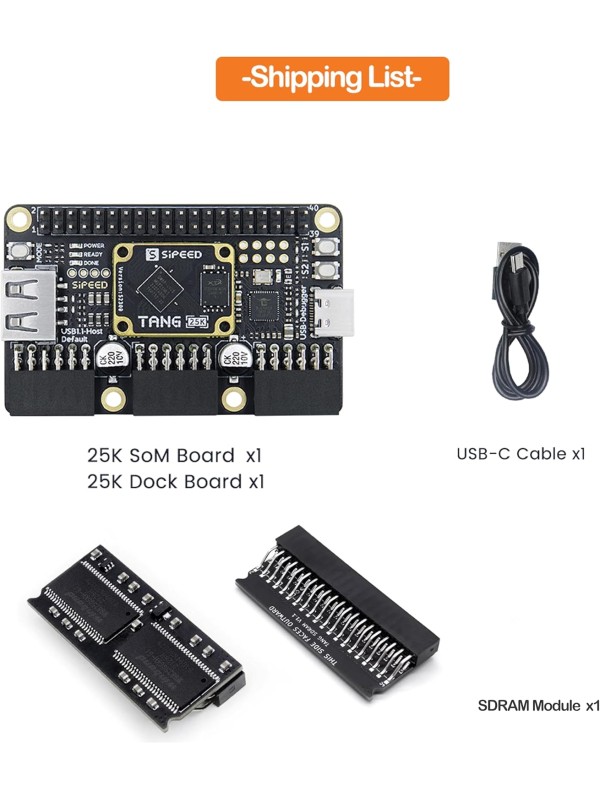 Sipeed Tang Primer 25K GW5A FPGA Development Board, 64Mbits Linux RISCV Single Board Computer, with MIPI 2.5Gbps Ethernet PMOD Port for FPGA Education, Support SDRAM HDMI Camera Module (PMOD Bundle)