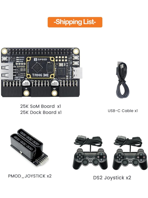 Sipeed Tang Primer 25K GW5A FPGA Development Board, 64Mbits Linux RISCV Single Board Computer, with MIPI 2.5Gbps Ethernet PMOD Port for FPGA Education, Support SDRAM HDMI Camera Module (PMOD Bundle)