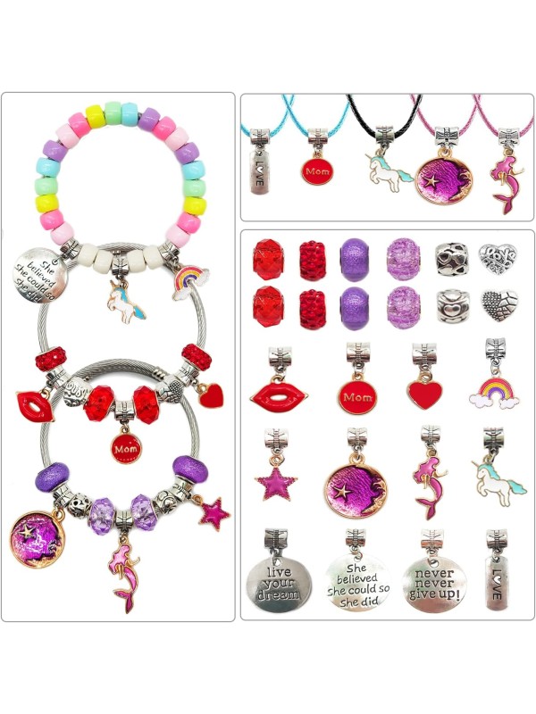 leitait Girls Toys Bracelet Making Kit -3400pcs Charm Jewelry Making Kit Supplies,Unicorn/Mermaid Crafts Birthday Christmas Gifts for Girls Ages 5 6 7 8 9 10 11 12 Years Old