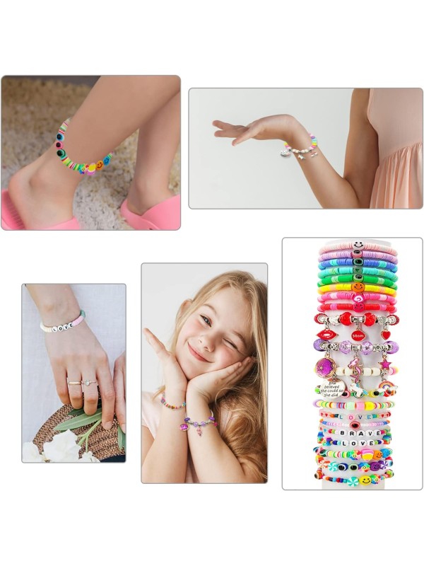 leitait Girls Toys Bracelet Making Kit -3400pcs Charm Jewelry Making Kit Supplies,Unicorn/Mermaid Crafts Birthday Christmas Gifts for Girls Ages 5 6 7 8 9 10 11 12 Years Old