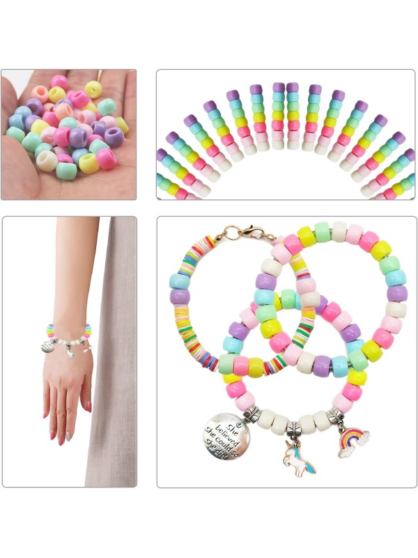leitait Girls Toys Bracelet Making Kit -3400pcs Charm Jewelry Making Kit Supplies,Unicorn/Mermaid Crafts Birthday Christmas Gifts for Girls Ages 5 6 7 8 9 10 11 12 Years Old