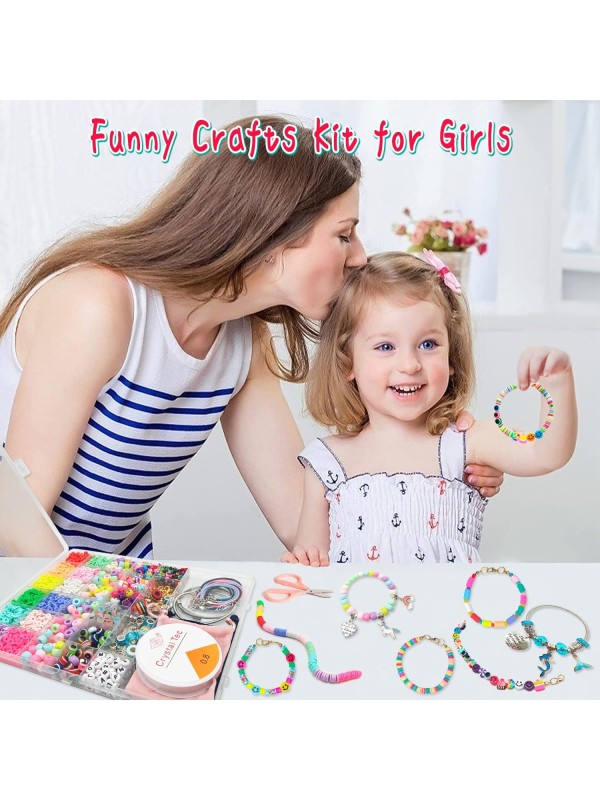 leitait Girls Toys Bracelet Making Kit -3400pcs Charm Jewelry Making Kit Supplies,Unicorn/Mermaid Crafts Birthday Christmas Gifts for Girls Ages 5 6 7 8 9 10 11 12 Years Old