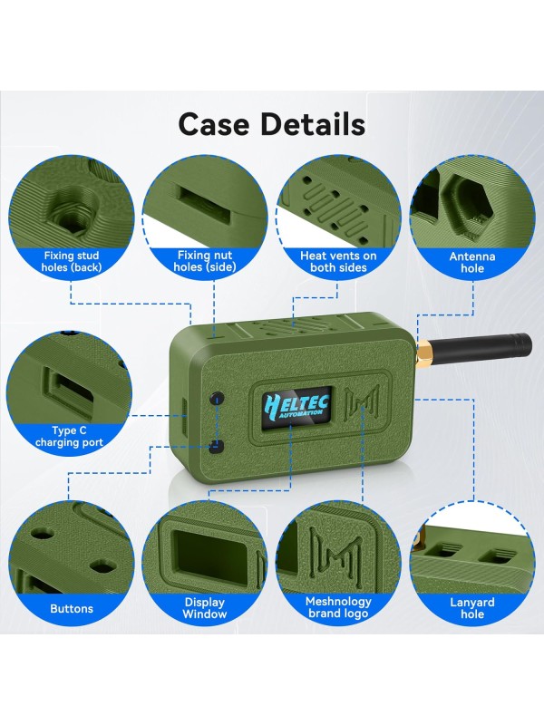 2 Set ESP32 Lo Ra V3 Module Board with 915 MHz Antenna + 3000mAh Battery + Case - Integrated WiFi Blue Tooth SX1262 CP2102 0.96” OLED Display Type C for Ar duino Lo ra Mesh Tastic IoT (N35, Black)