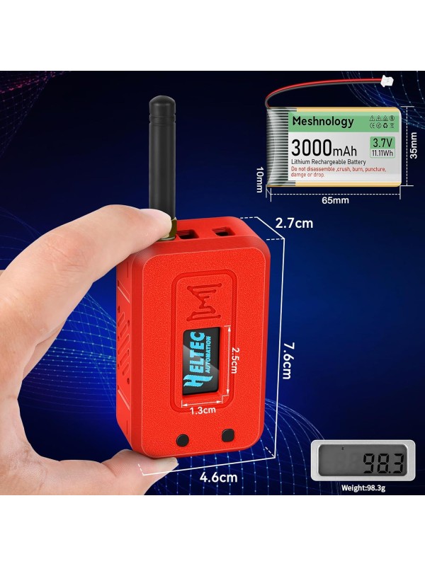 2 Set ESP32 Lo Ra V3 Module Board with 915 MHz Antenna + 3000mAh Battery + Case - Integrated WiFi Blue Tooth SX1262 CP2102 0.96” OLED Display Type C for Ar duino Lo ra Mesh Tastic IoT (N35, Black)