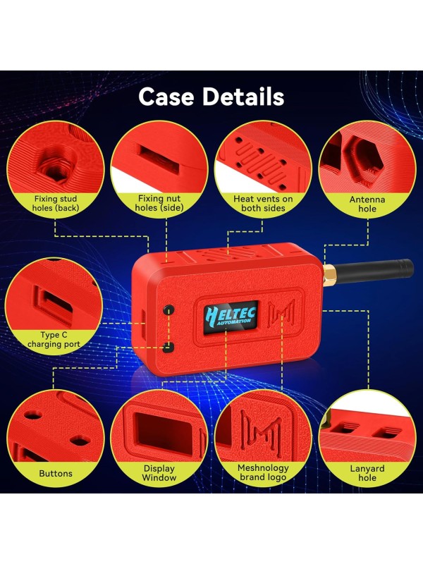 2 Set ESP32 Lo Ra V3 Module Board with 915 MHz Antenna + 3000mAh Battery + Case - Integrated WiFi Blue Tooth SX1262 CP2102 0.96” OLED Display Type C for Ar duino Lo ra Mesh Tastic IoT (N35, Black)