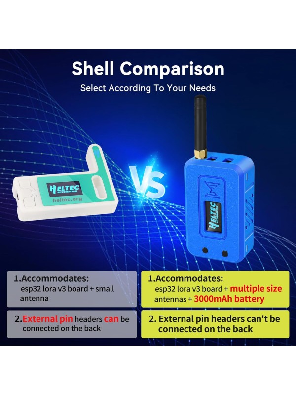 2 Set ESP32 Lo Ra V3 Module Board with 915 MHz Antenna + 3000mAh Battery + Case - Integrated WiFi Blue Tooth SX1262 CP2102 0.96” OLED Display Type C for Ar duino Lo ra Mesh Tastic IoT (N35, Black)