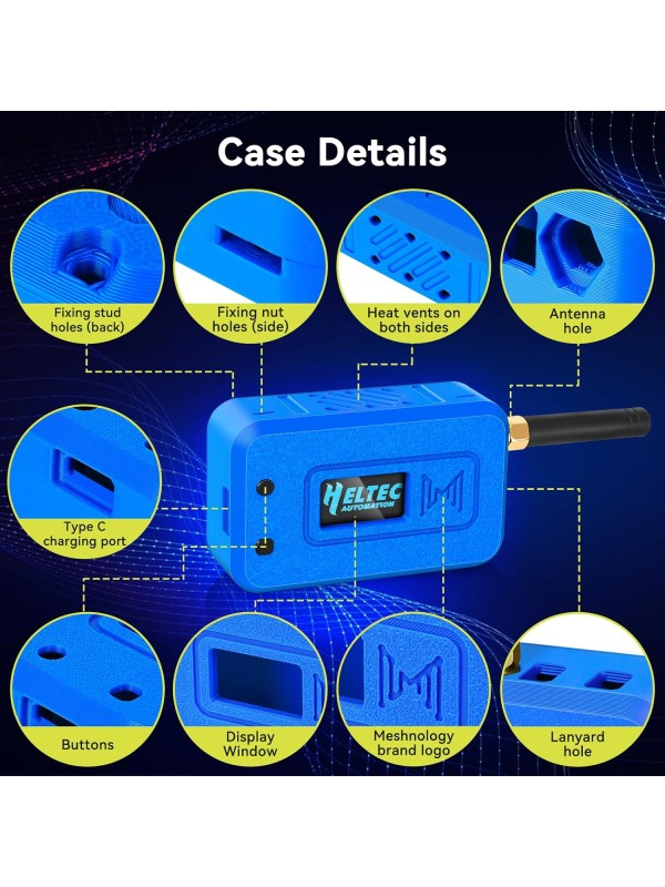 2 Set ESP32 Lo Ra V3 Module Board with 915 MHz Antenna + 3000mAh Battery + Case - Integrated WiFi Blue Tooth SX1262 CP2102 0.96” OLED Display Type C for Ar duino Lo ra Mesh Tastic IoT (N35, Black)