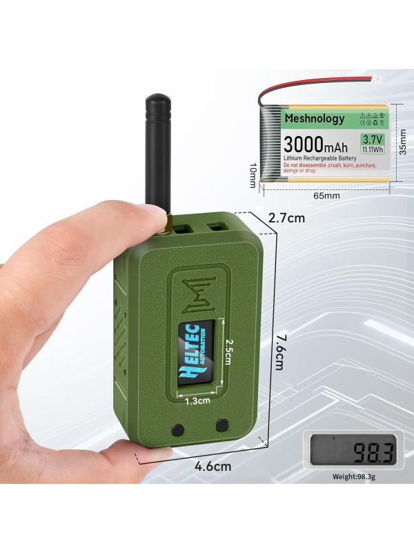 2 Set ESP32 Lo Ra V3 Module Board with 915 MHz Antenna + 3000mAh Battery + Case - Integrated WiFi Blue Tooth SX1262 CP2102 0.96” OLED Display Type C for Ar duino Lo ra Mesh Tastic IoT (N35, Black)