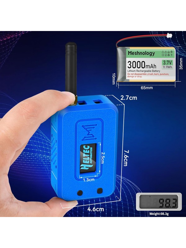 2 Set ESP32 Lo Ra V3 Module Board with 915 MHz Antenna + 3000mAh Battery + Case - Integrated WiFi Blue Tooth SX1262 CP2102 0.96” OLED Display Type C for Ar duino Lo ra Mesh Tastic IoT (N35, Black)