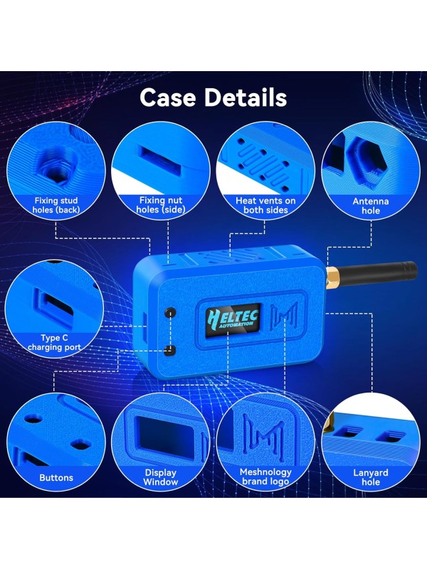 2 Set ESP32 Lo Ra V3 Module Board with 915 MHz Antenna + 3000mAh Battery + Case - Integrated WiFi Blue Tooth SX1262 CP2102 0.96” OLED Display Type C for Ar duino Lo ra Mesh Tastic IoT (N35, Black)