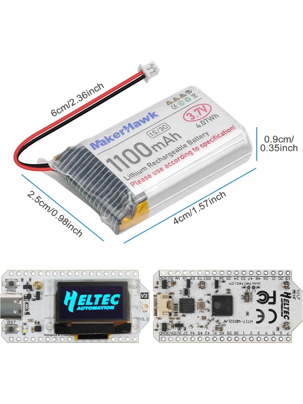 ESP32 LoRa V3 SX1262 Development Board with 0.96 inch OLED Display 240MHz CP2102 863-928 MHz Antenna for Ar duino Meshtastic LoRawan IOT (Upgraded Antenna)