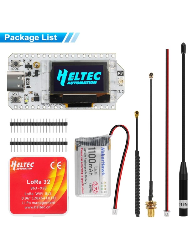 ESP32 LoRa V3 SX1262 Development Board with 0.96 inch OLED Display 240MHz CP2102 863-928 MHz Antenna for Ar duino Meshtastic LoRawan IOT (Upgraded Antenna)