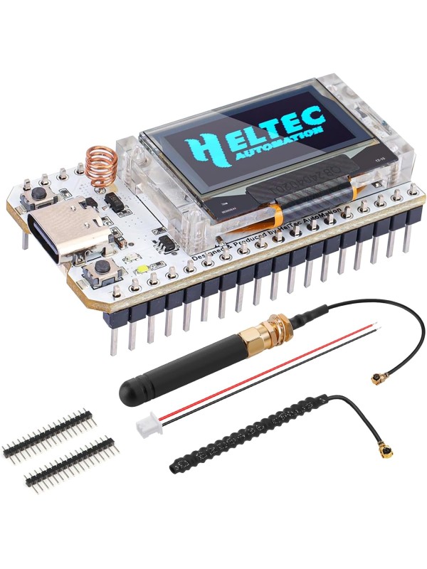 ESP32 LoRa V3 SX1262 Development Board with 0.96 inch OLED Display 240MHz CP2102 863-928 MHz Antenna for Ar duino Meshtastic LoRawan IOT (Upgraded Antenna)