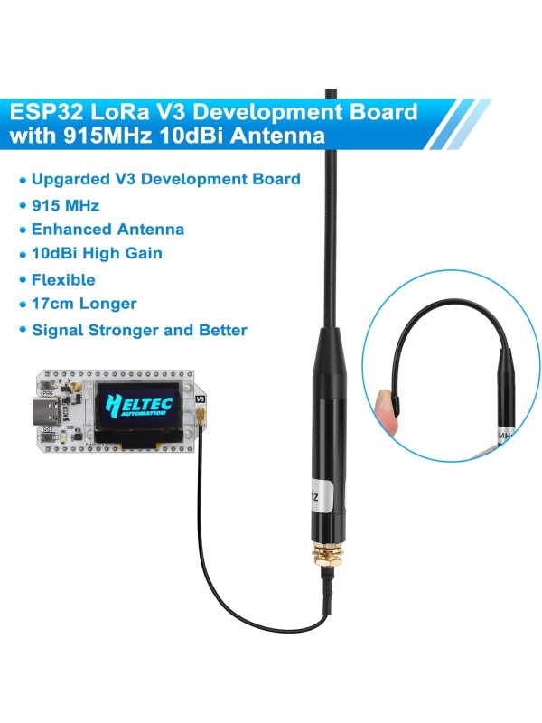 ESP32 LoRa V3 SX1262 Development Board with 0.96 inch OLED Display 240MHz CP2102 863-928 MHz Antenna for Ar duino Meshtastic LoRawan IOT (Upgraded Antenna)
