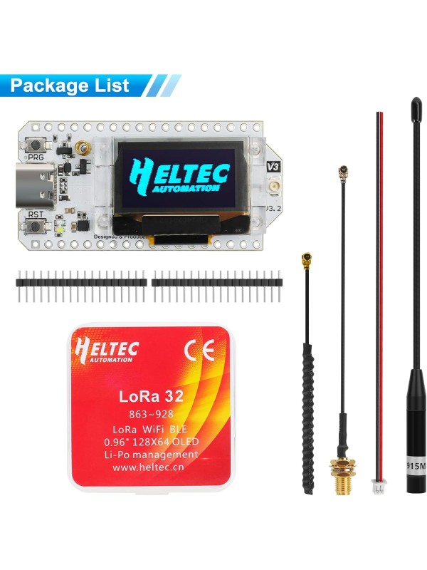 ESP32 LoRa V3 SX1262 Development Board with 0.96 inch OLED Display 240MHz CP2102 863-928 MHz Antenna for Ar duino Meshtastic LoRawan IOT (Upgraded Antenna)