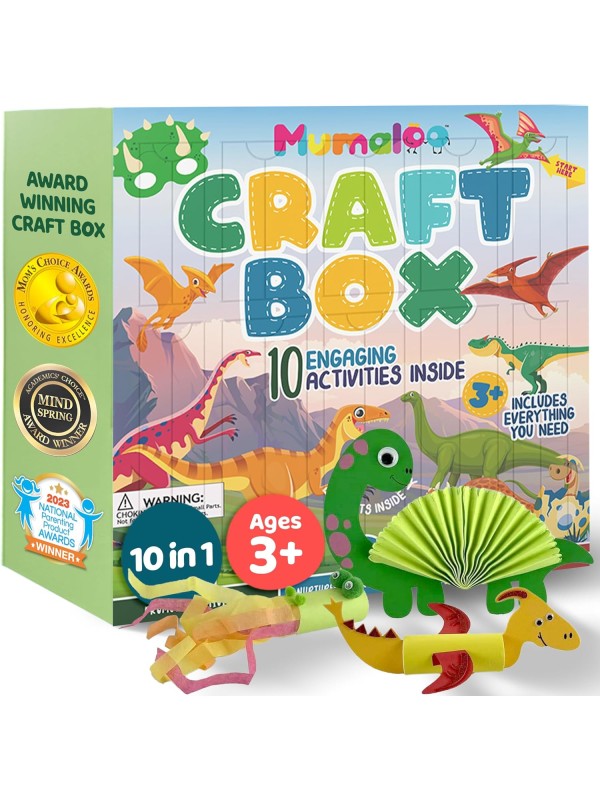 Craft Box for Kids - 10 Creative Arts and Crafts for Kids Ages 4-8, Fun, No Mess Educational Preschool & Homeschool Art Projects, Toddler Crafts Kit Supplies, 3 4 5 6 7 8 Year Old Girls & Boys
