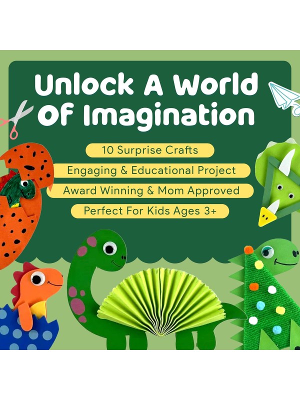 Craft Box for Kids - 10 Creative Arts and Crafts for Kids Ages 4-8, Fun, No Mess Educational Preschool & Homeschool Art Projects, Toddler Crafts Kit Supplies, 3 4 5 6 7 8 Year Old Girls & Boys