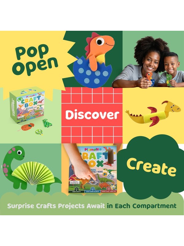 Craft Box for Kids - 10 Creative Arts and Crafts for Kids Ages 4-8, Fun, No Mess Educational Preschool & Homeschool Art Projects, Toddler Crafts Kit Supplies, 3 4 5 6 7 8 Year Old Girls & Boys