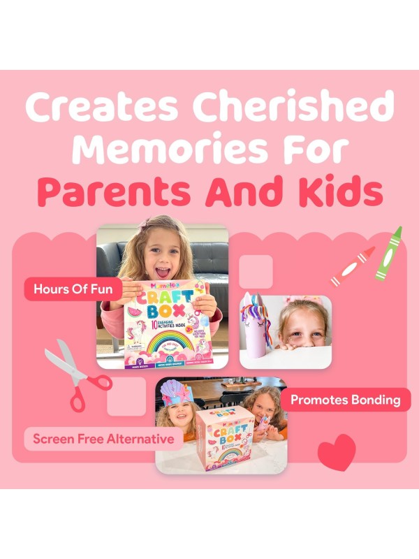 Craft Box for Kids - 10 Creative Arts and Crafts for Kids Ages 4-8, Fun, No Mess Educational Preschool & Homeschool Art Projects, Toddler Crafts Kit Supplies, 3 4 5 6 7 8 Year Old Girls & Boys