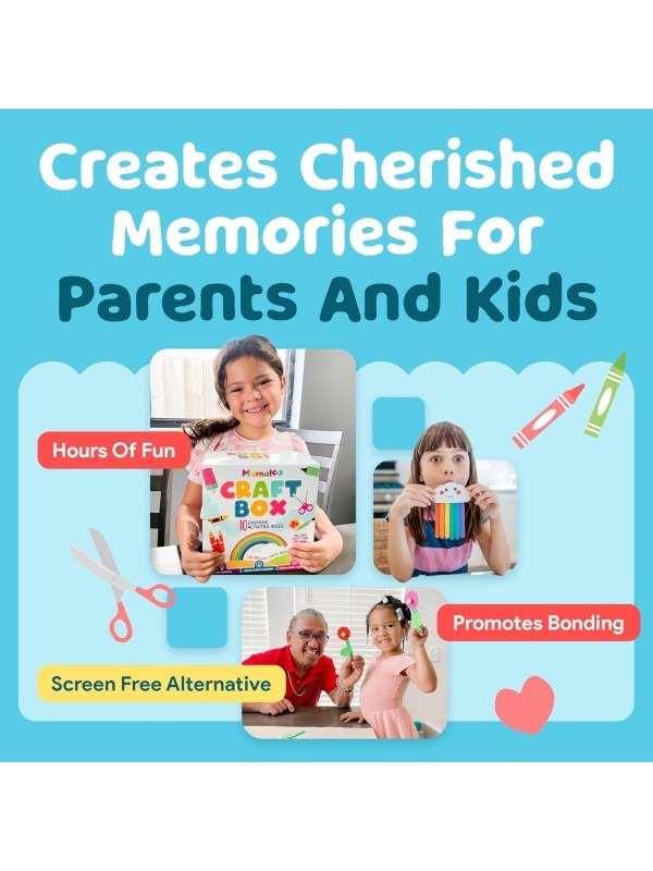 Craft Box for Kids - 10 Creative Arts and Crafts for Kids Ages 4-8, Fun, No Mess Educational Preschool & Homeschool Art Projects, Toddler Crafts Kit Supplies, 3 4 5 6 7 8 Year Old Girls & Boys